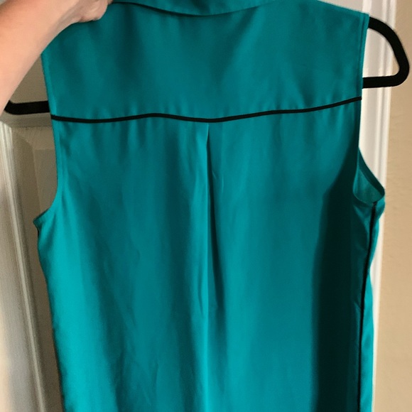 Calvin Klein teal sleeveless blouse, small - Picture 4 of 4